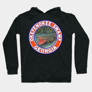 Okefenokee Swamp Georgia Vintage Alligator Gator Travel Hoodie